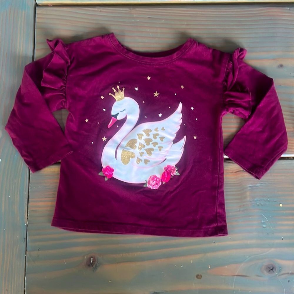 3/$15 Girls Swan Shirt